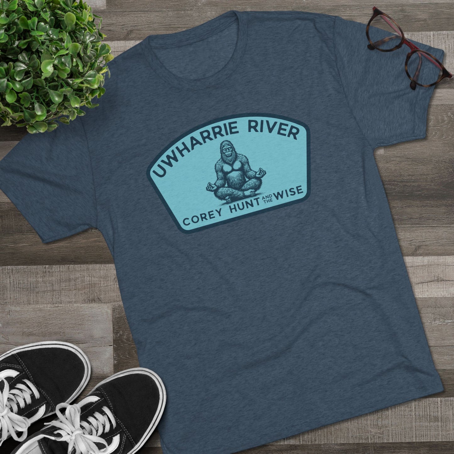 Uwharrie River Patch Tee — Corey Hunt 'Get Wise' Outdoor Fishing Shirt